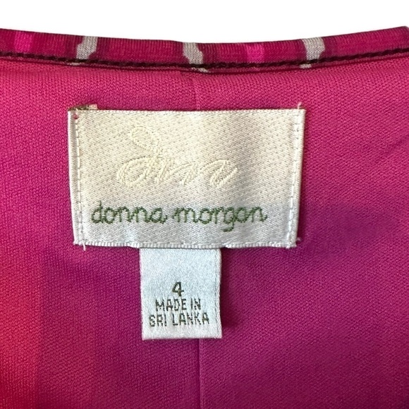 DONNA MORGAN NWT Faux Wrap Patterned Midi Dress Size 4 - Picture 12 of 14